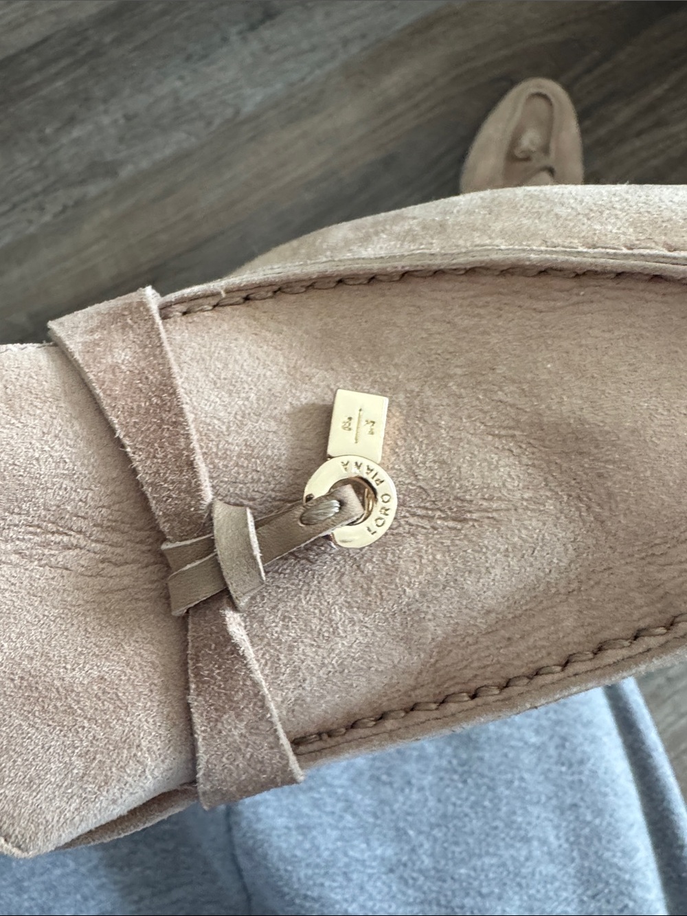 Loro Piana Suede Tassel Loafers in Taupe - Picture 2 of 9